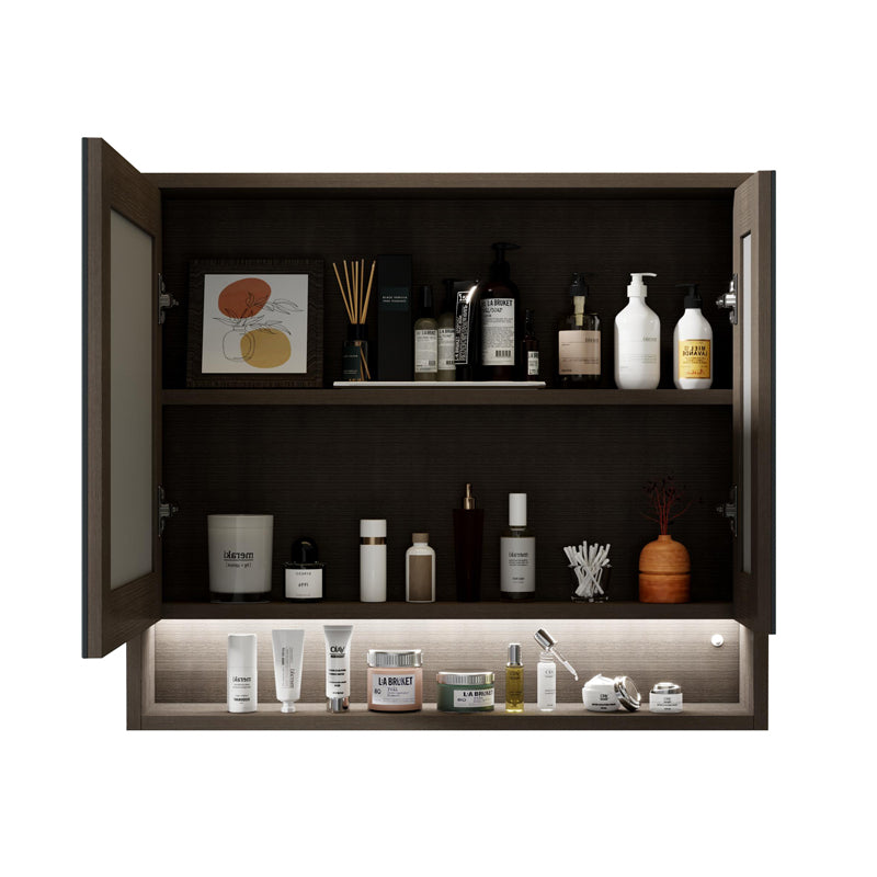 BaoBao 30 in x 26 in Bathroom Wall Mounted Medicine Cabinets with Light Mirror