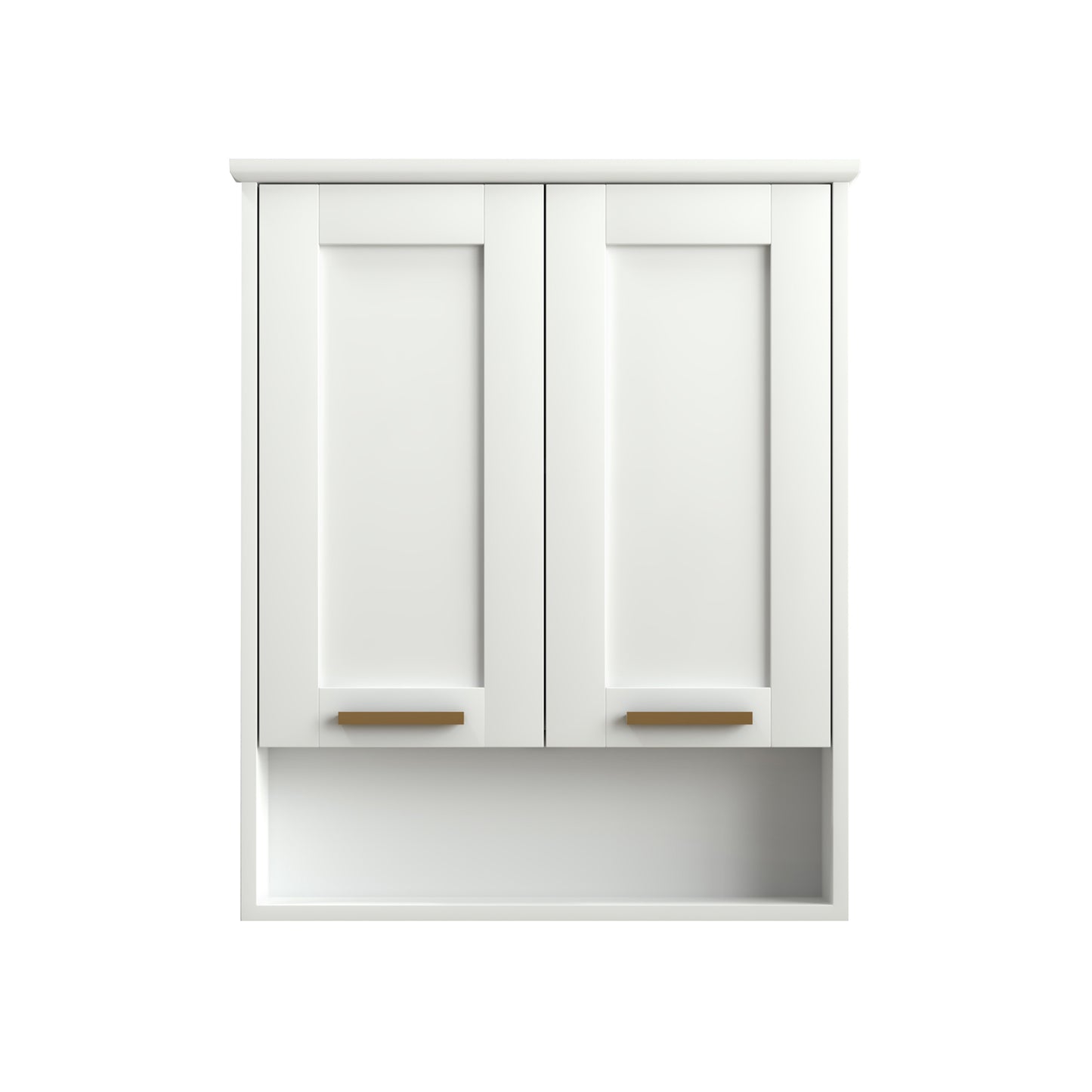 BaoBao 23 in x 27 in White 2 Doors Bathroom Moisture Proof Cabinet Wall Mounted PVC Medicine Cabinets Above Toilet