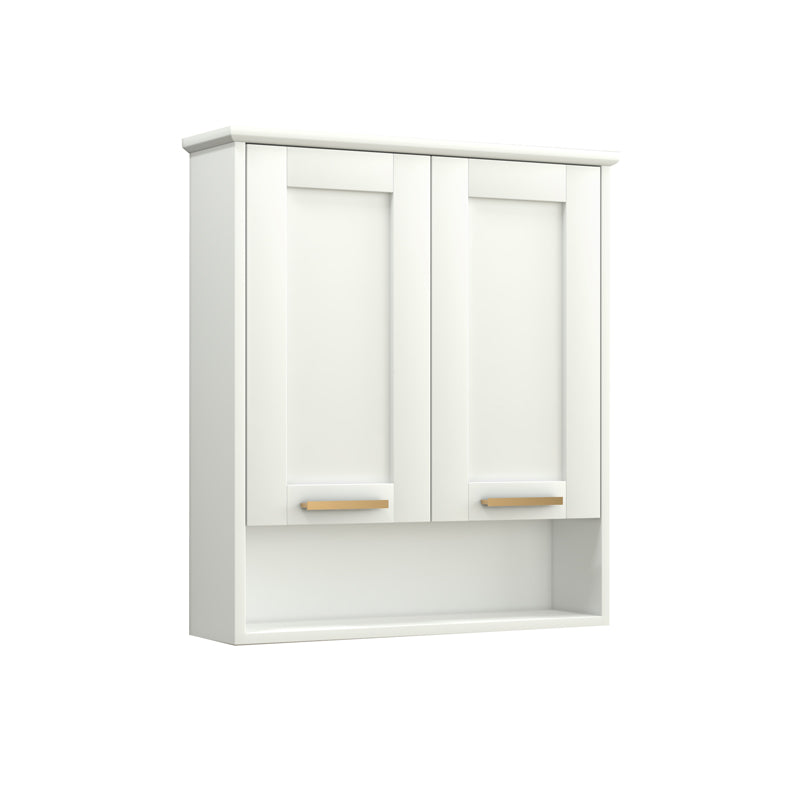 BaoBao 23 in x 27 in White 2 Doors Bathroom Moisture Proof Cabinet Wall Mounted PVC Medicine Cabinets Above Toilet