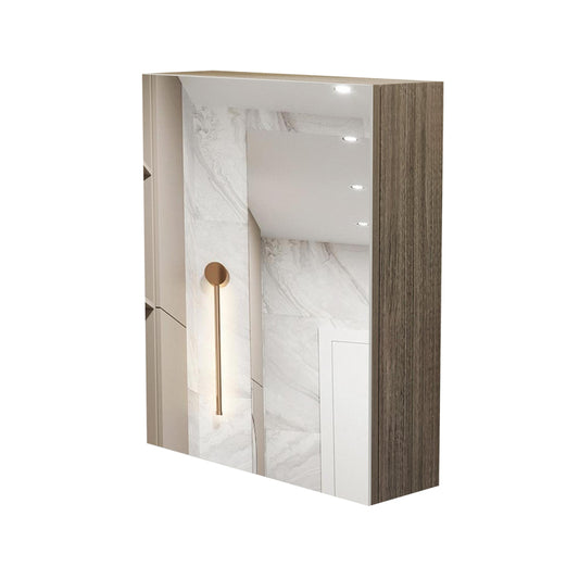 BaoBao 20" x 24" Single Door Frameless Mirrored Medicine Cabinet with 2 Shelves