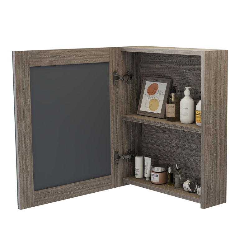 BaoBao 20" x 24" Single Door Frameless Mirrored Medicine Cabinet with 2 Shelves