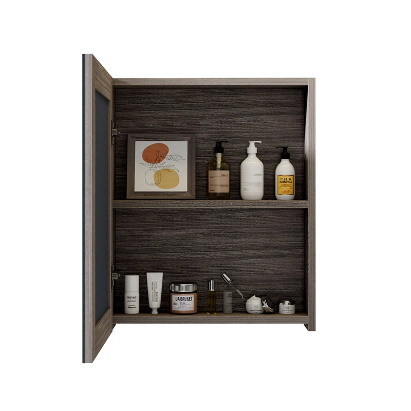 BaoBao 20" x 24" Single Door Frameless Mirrored Medicine Cabinet with 2 Shelves